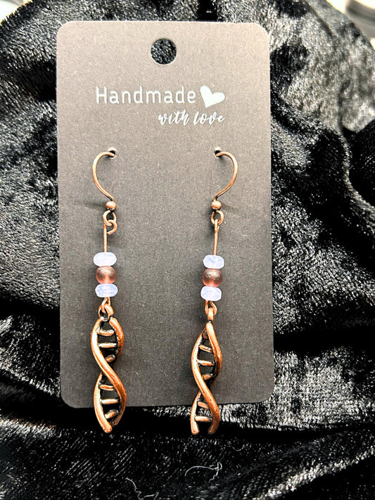 DNA Double Helix Charm Earrings
