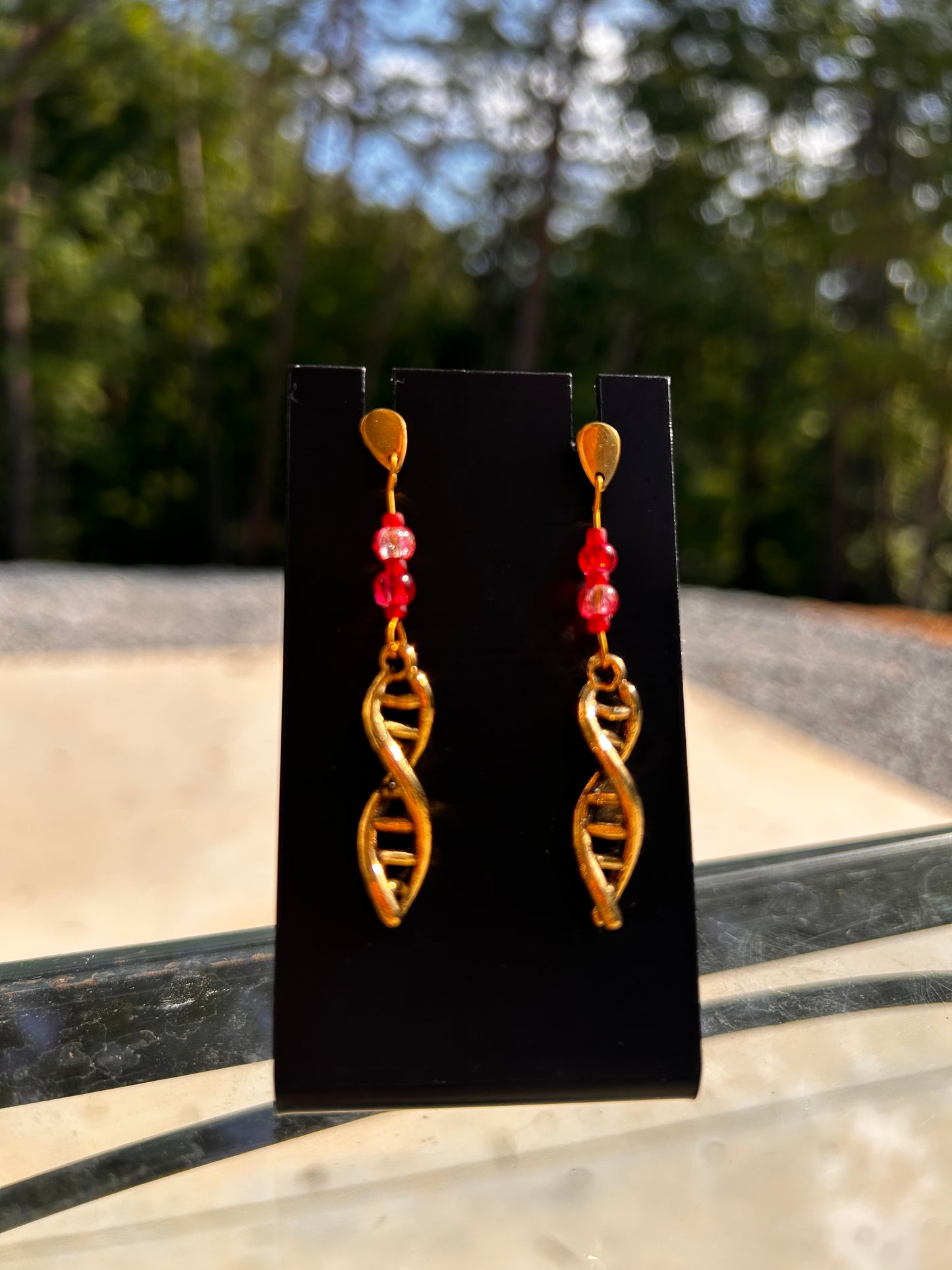 DNA Double Helix Bloody Charm Earrings