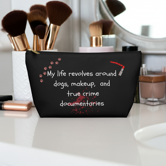 Dogs and True Crime Makeup Bag