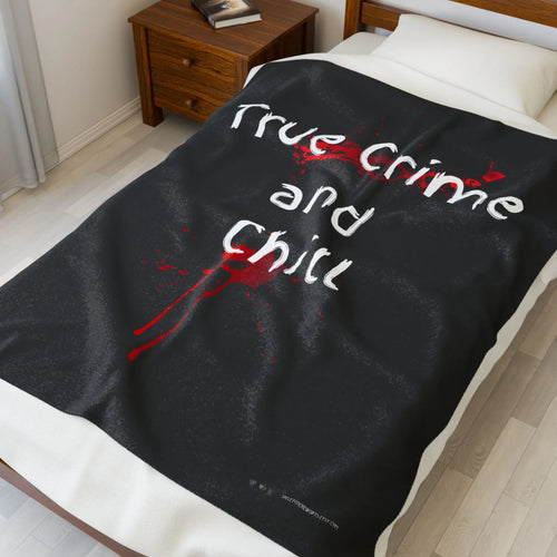 True Crime and Chill plush throw blanket