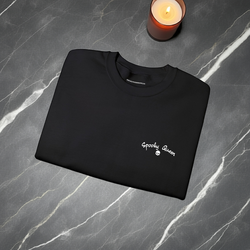 Spooky Queen Embroidered Crewneck Sweater